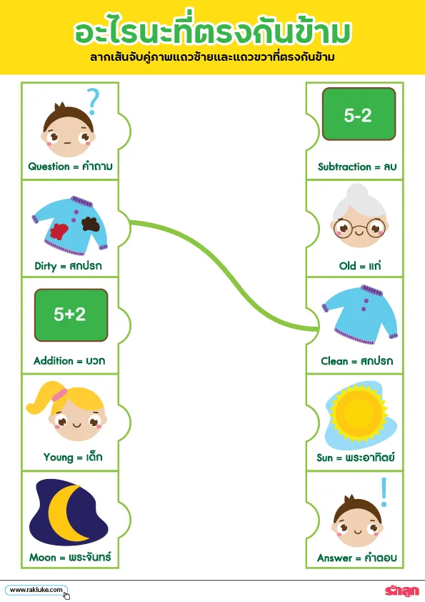 Things Around me - ดาวน์โหลด Learning Sheet : อะไรนะที่ตรงกันข้าม Things Around Me - ดาวน์โหลด Learning Sheet : อะไรนะที่ตรงกันข้าม