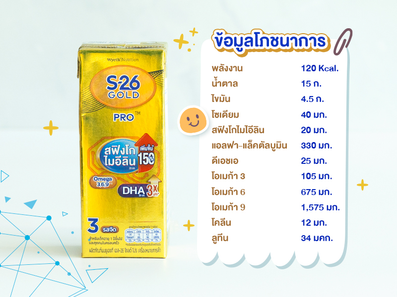 นมกล่องเด็ก S-26 Gold PRO UHT สูตร 3