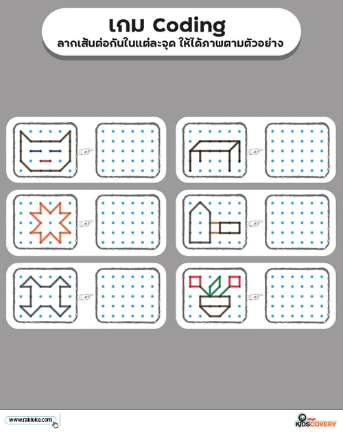 Coding - เกม Coding ถอดรหัส Coding 3 - ดาวน์โหลดฟรี Learning Sheet